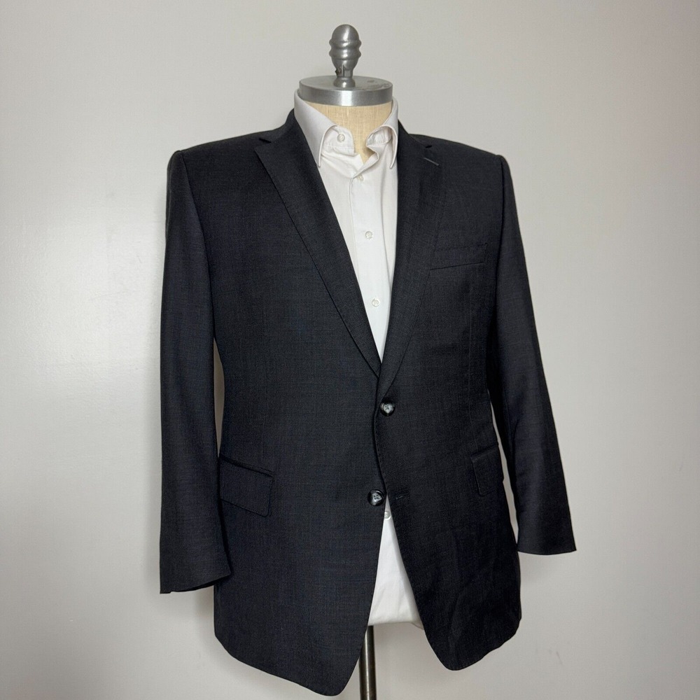 Quality Custom Tailored | Dormeuil Sport Coat Blazer 44S Solid Gray Wool